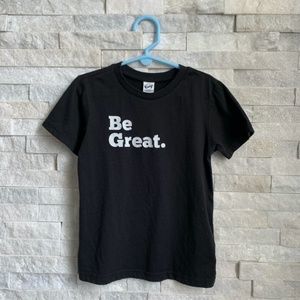 Kid’s “Be Great” Black Tee Shirt